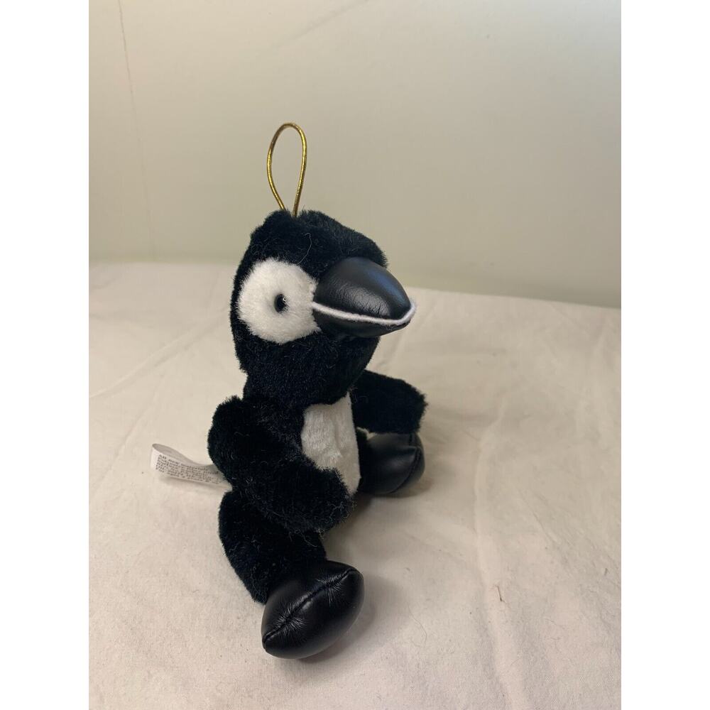 HugFun Plush Jointed 6" Black Penguin Christmas Ornament 2000 Holiday
